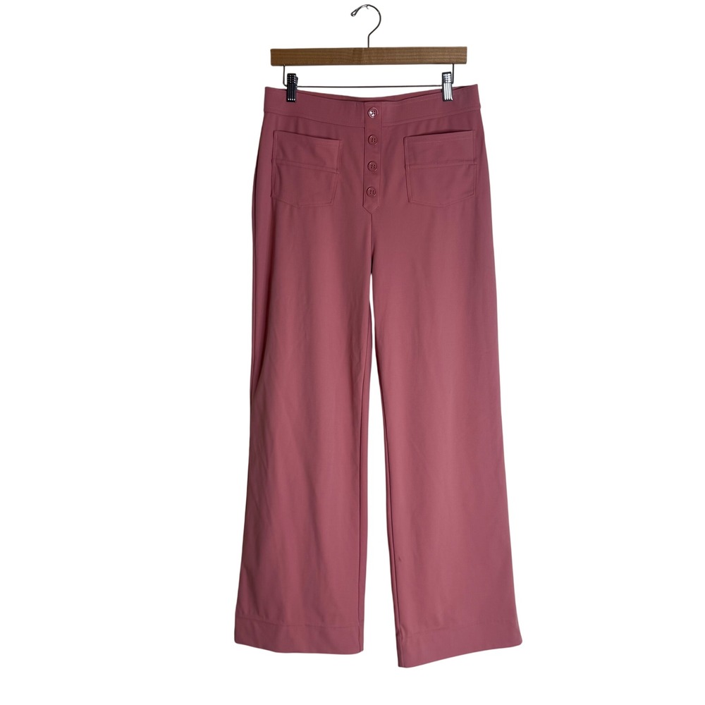 Halara Women's High Waisted Button Fly Wide Leg Pants Pink Size L